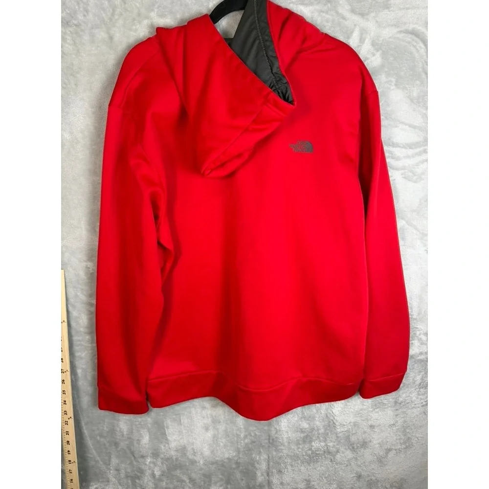 THE NORTH FACE Hoodie Mens XL Red Black Logo Pullover Fleece Pocket